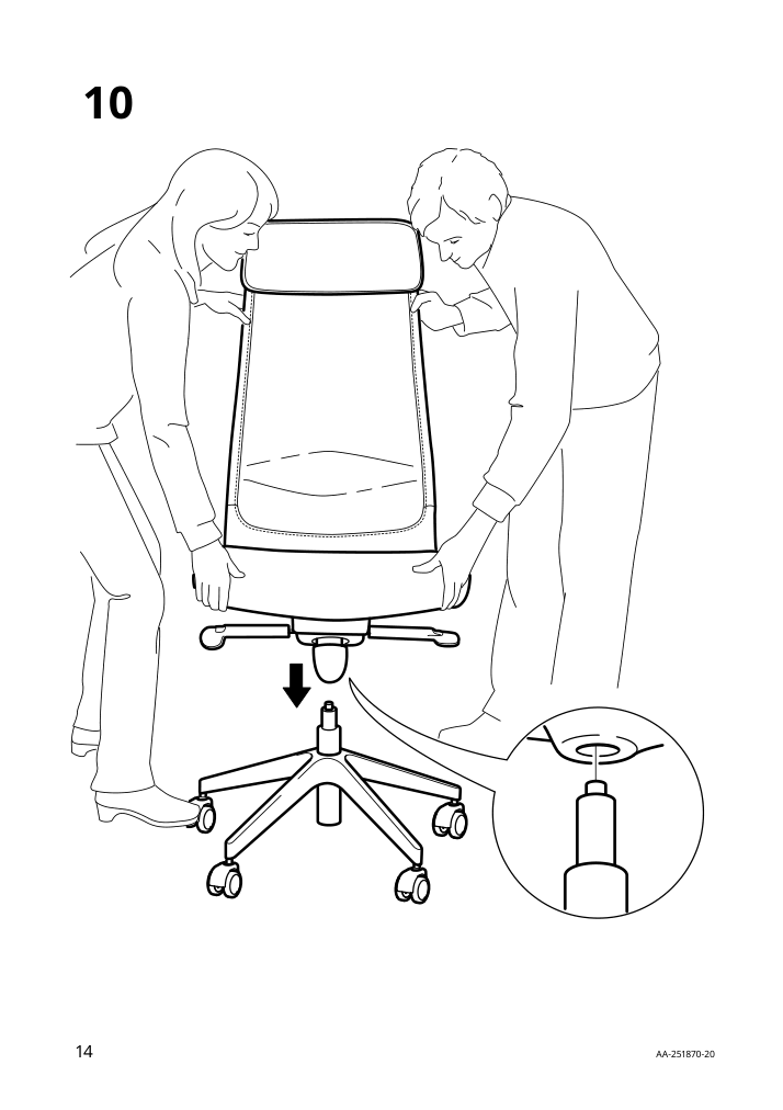 Assembly instructions for IKEA Markus office chair vissle dark gray | Page 14 - IKEA MARKUS office chair 702.611.50