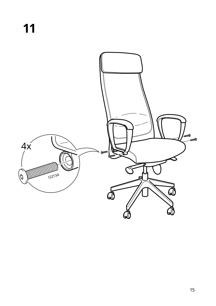 Assembly instructions for IKEA Markus office chair vissle dark gray | Page 15 - IKEA MARKUS office chair 702.611.50