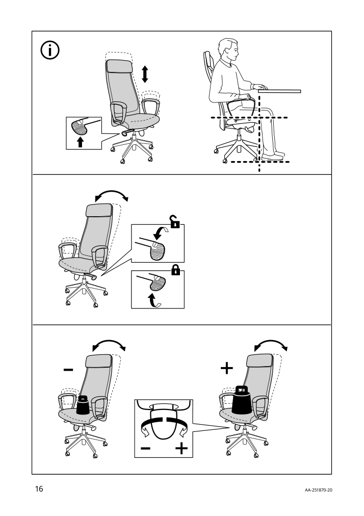 Assembly instructions for IKEA Markus office chair vissle dark gray | Page 16 - IKEA MARKUS office chair 702.611.50