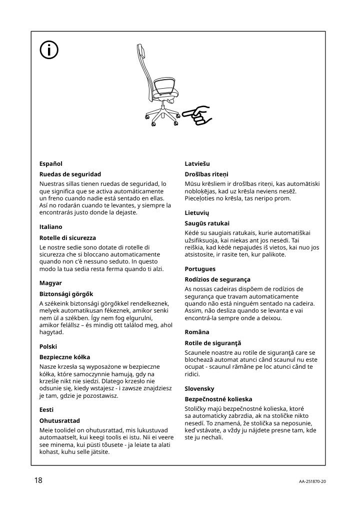 Assembly instructions for IKEA Markus office chair vissle dark gray | Page 18 - IKEA MARKUS office chair 702.611.50