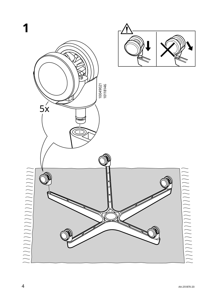 Assembly instructions for IKEA Markus office chair vissle dark gray | Page 4 - IKEA MARKUS office chair 702.611.50