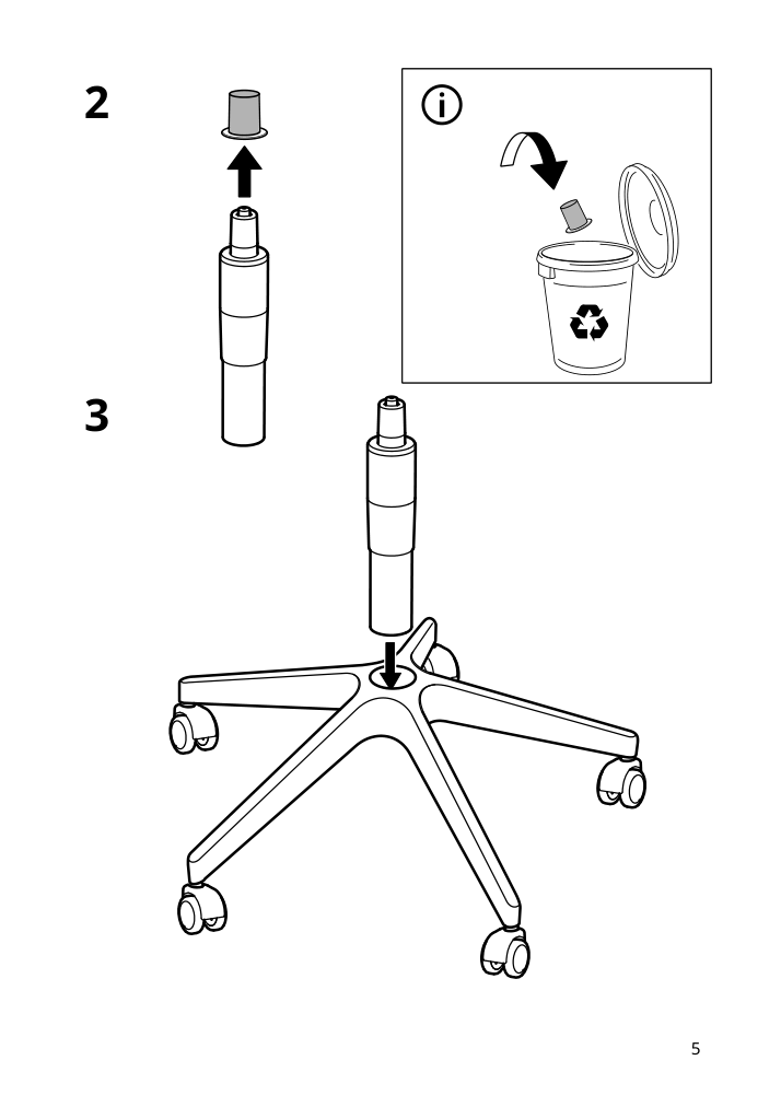 Assembly instructions for IKEA Markus office chair vissle dark gray | Page 5 - IKEA MARKUS office chair 702.611.50