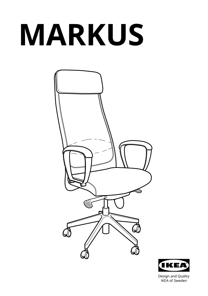 Assembly instructions for IKEA Markus office chair vissle light gray | Page 1 - IKEA MARKUS office chair 105.218.58