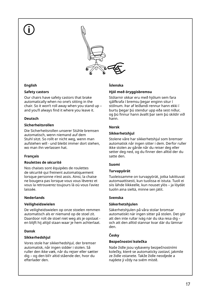 Assembly instructions for IKEA Markus office chair vissle light gray | Page 17 - IKEA MARKUS office chair 105.218.58