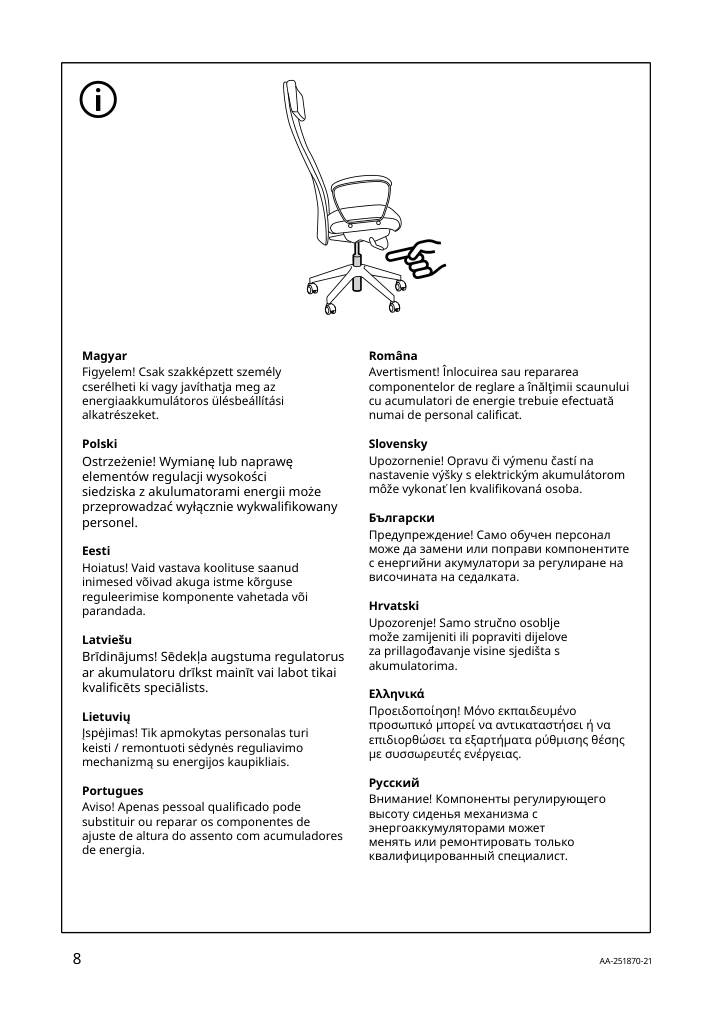 Assembly instructions for IKEA Markus office chair vissle light gray | Page 8 - IKEA MARKUS office chair 105.218.58