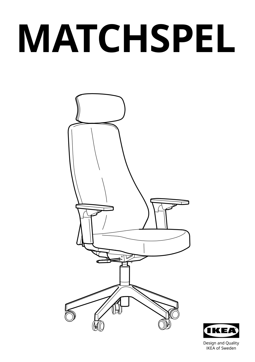 Assembly instructions for IKEA Matchspel gaming chair bomstad black | Page 1 - IKEA BEKANT / MATCHSPEL desk and chair 194.407.92