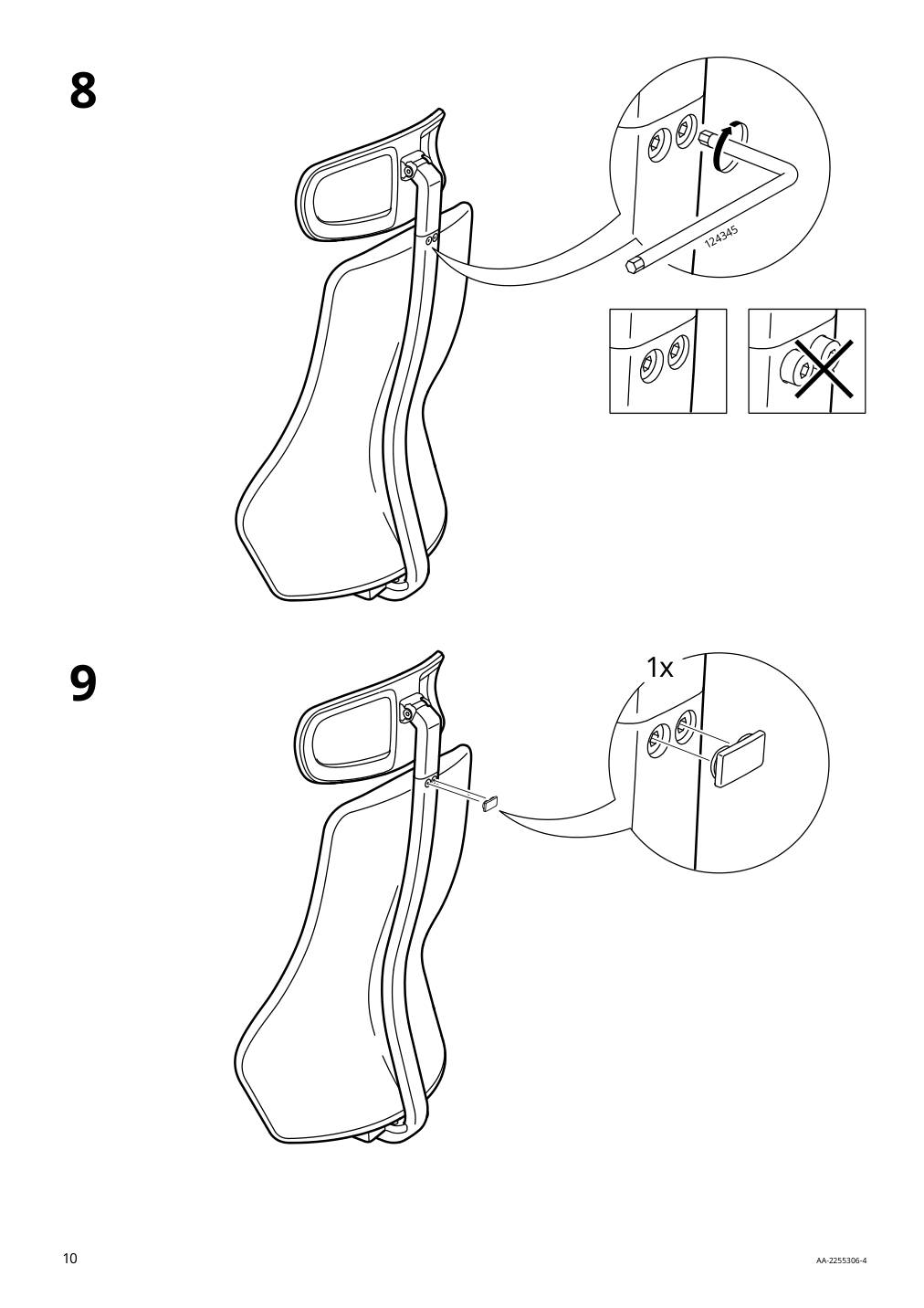 Assembly instructions for IKEA Matchspel gaming chair bomstad black | Page 10 - IKEA BEKANT / MATCHSPEL desk and chair 194.407.92