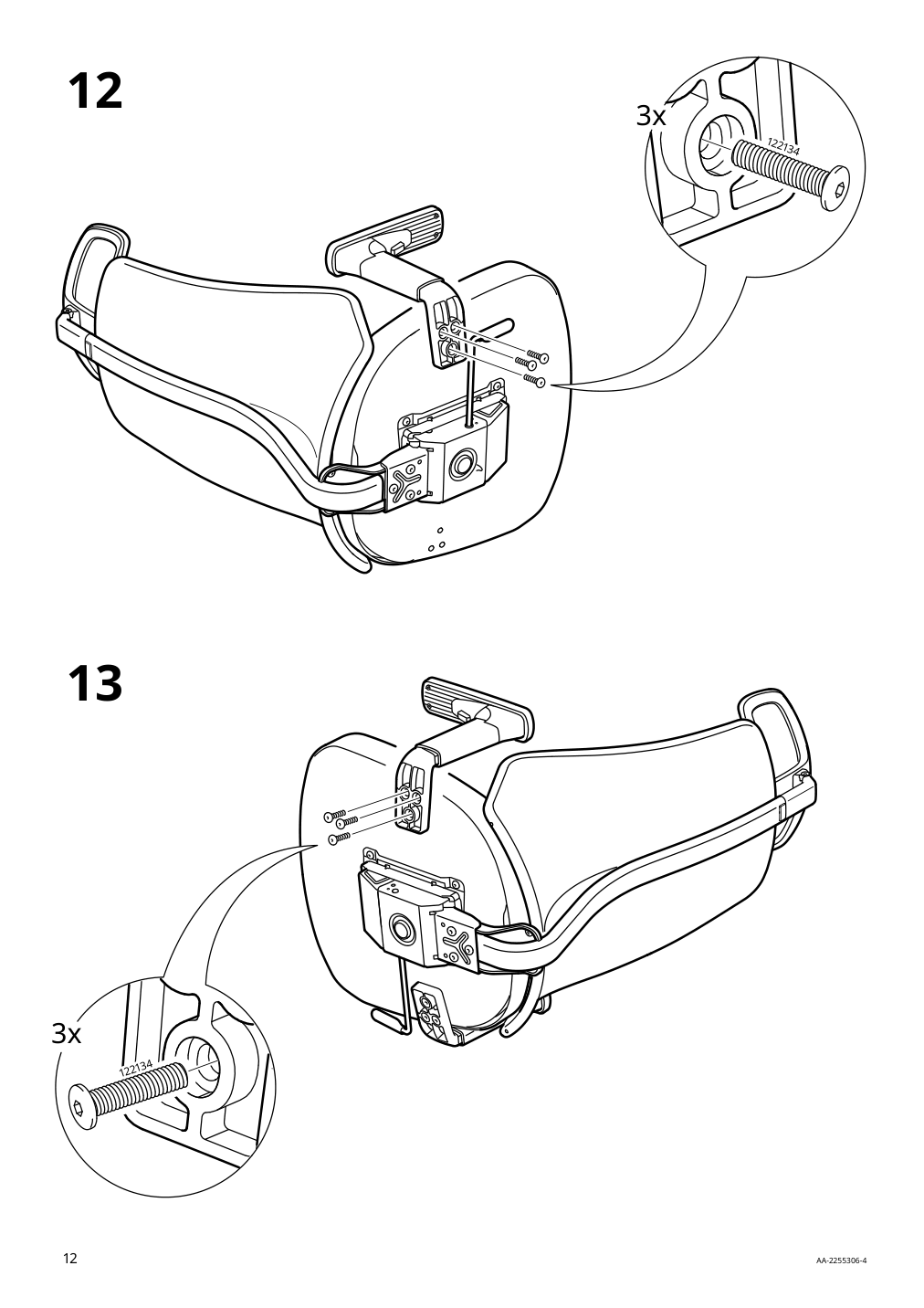 Assembly instructions for IKEA Matchspel gaming chair bomstad white | Page 12 - IKEA BEKANT / MATCHSPEL desk and chair 294.409.56