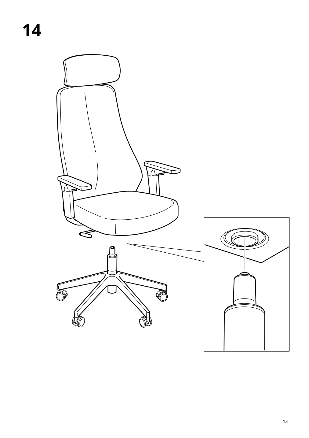 Assembly instructions for IKEA Matchspel gaming chair bomstad black | Page 13 - IKEA BEKANT / MATCHSPEL desk and chair 194.407.92