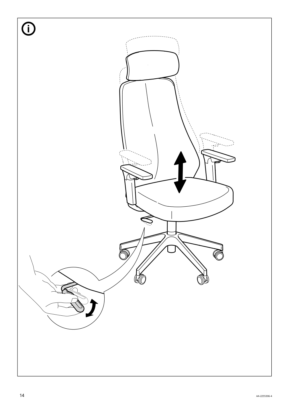 Assembly instructions for IKEA Matchspel gaming chair bomstad white | Page 14 - IKEA BEKANT / MATCHSPEL desk and chair 294.409.56