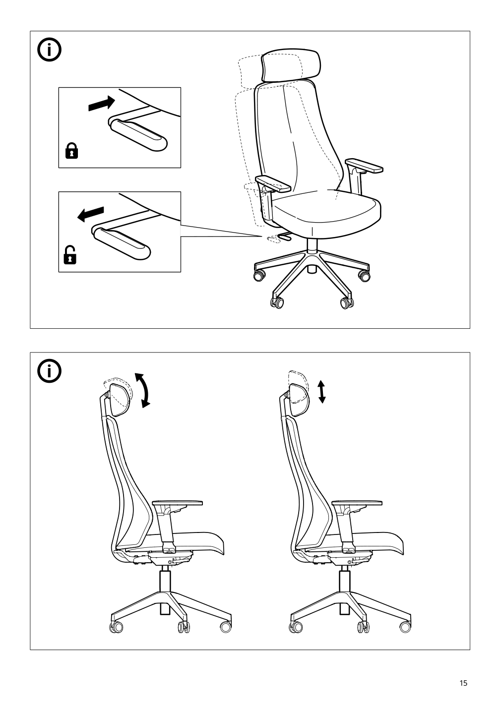 Assembly instructions for IKEA Matchspel gaming chair bomstad light gray | Page 15 - IKEA HUVUDSPELARE / MATCHSPEL gaming desk and chair 295.373.88