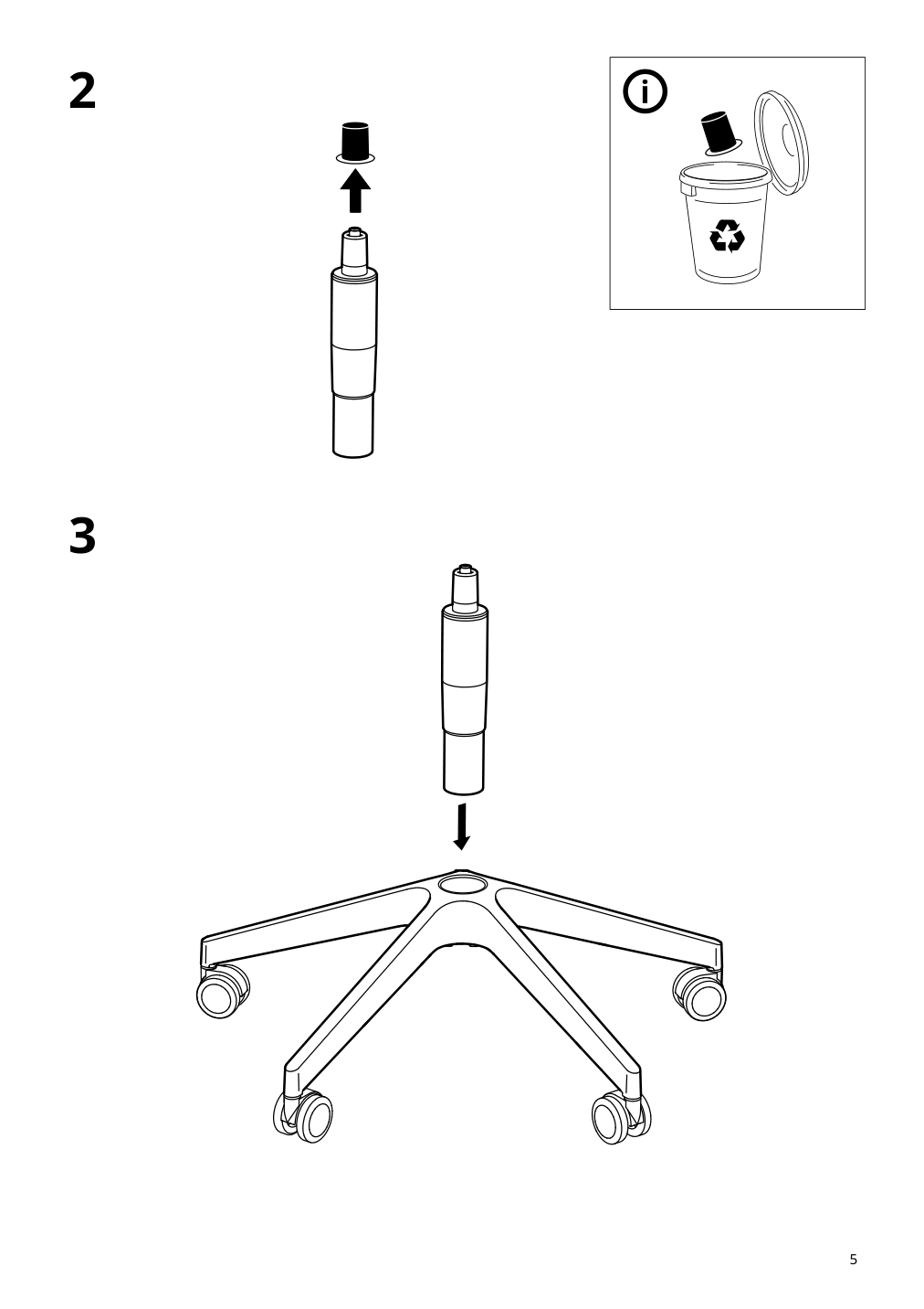 Assembly instructions for IKEA Matchspel gaming chair bomstad black | Page 5 - IKEA HUVUDSPELARE / MATCHSPEL gaming desk and chair 394.909.60