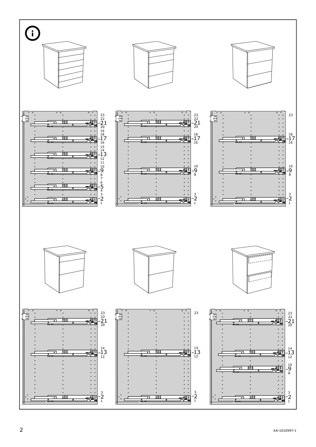 Assembly instructions for IKEA Maximera drawer high white | Page 2 - IKEA SEKTION / MAXIMERA high cb w 2 doors/shelves/5 drawers 194.584.85