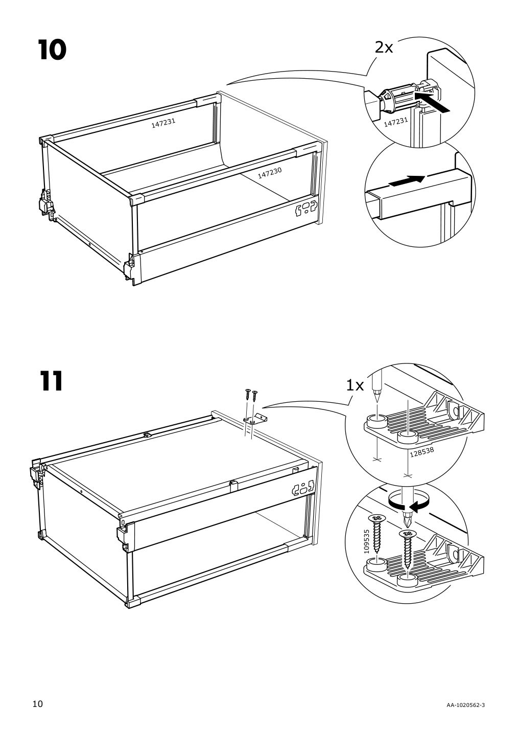 Assembly instructions for IKEA Maximera drawer high white | Page 10 - IKEA SEKTION / MAXIMERA high cb w 2 doors/shelves/5 drawers 194.584.85