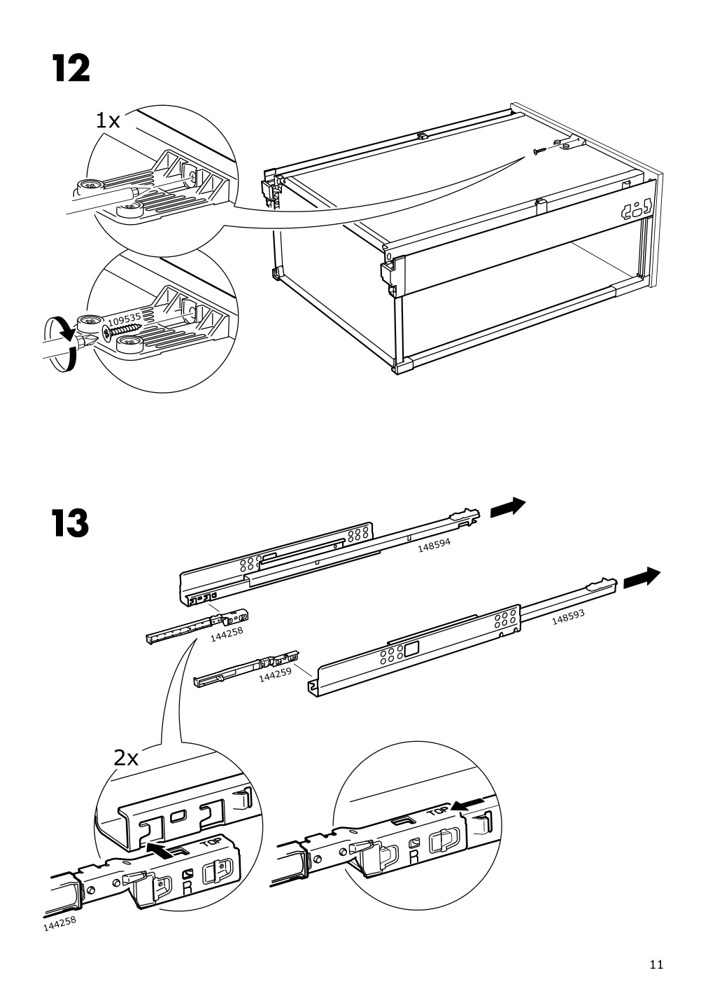 Assembly instructions for IKEA Maximera drawer high white | Page 11 - IKEA SEKTION / MAXIMERA high cab w door/2 fronts/4 drawers 893.734.78