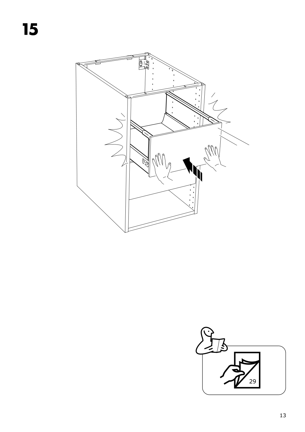 Assembly instructions for IKEA Maximera drawer high white | Page 13 - IKEA SEKTION / MAXIMERA high cab w door/2 fronts/4 drawers 893.734.78