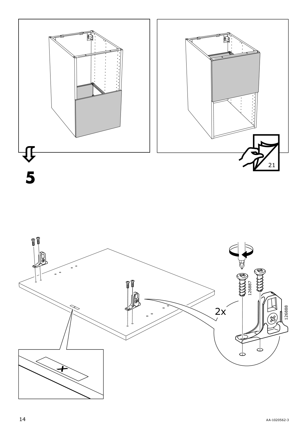 Assembly instructions for IKEA Maximera drawer high white | Page 14 - IKEA SEKTION / MAXIMERA high cb w 2 doors/shelves/5 drawers 194.584.85