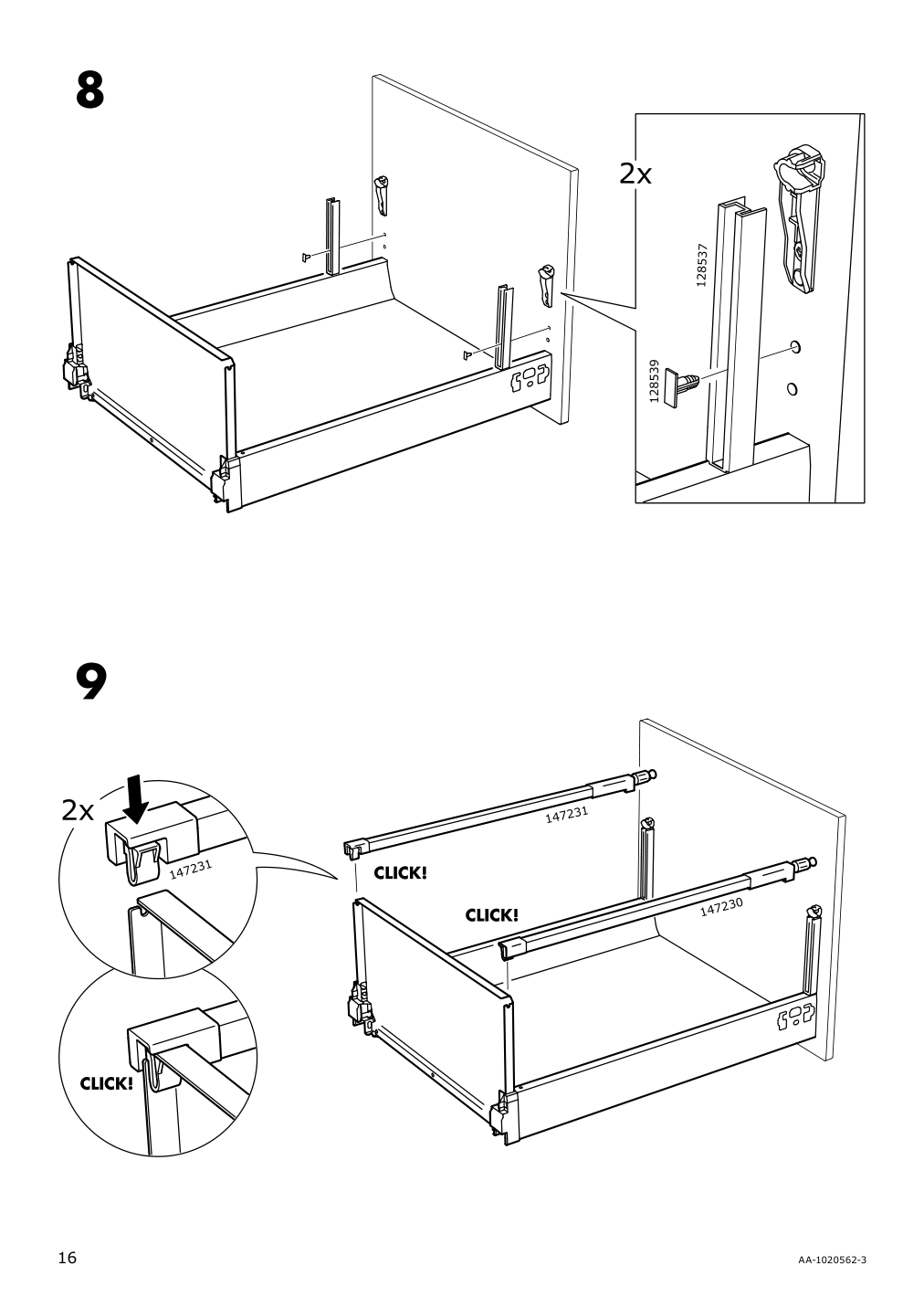 Assembly instructions for IKEA Maximera drawer high white | Page 16 - IKEA SEKTION / MAXIMERA high cb w 2 doors/shelves/5 drawers 194.584.85