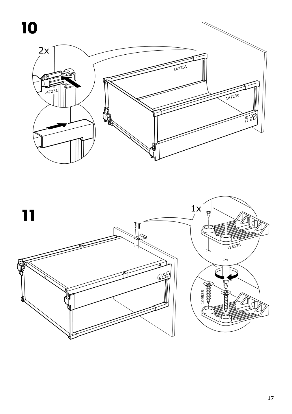 Assembly instructions for IKEA Maximera drawer high white | Page 17 - IKEA SEKTION / MAXIMERA high cab w door/2 fronts/4 drawers 893.734.78