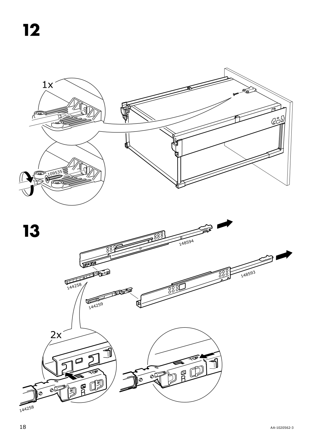 Assembly instructions for IKEA Maximera drawer high white | Page 18 - IKEA SEKTION / MAXIMERA hc w p-o func 1dr/4drw 594.697.74