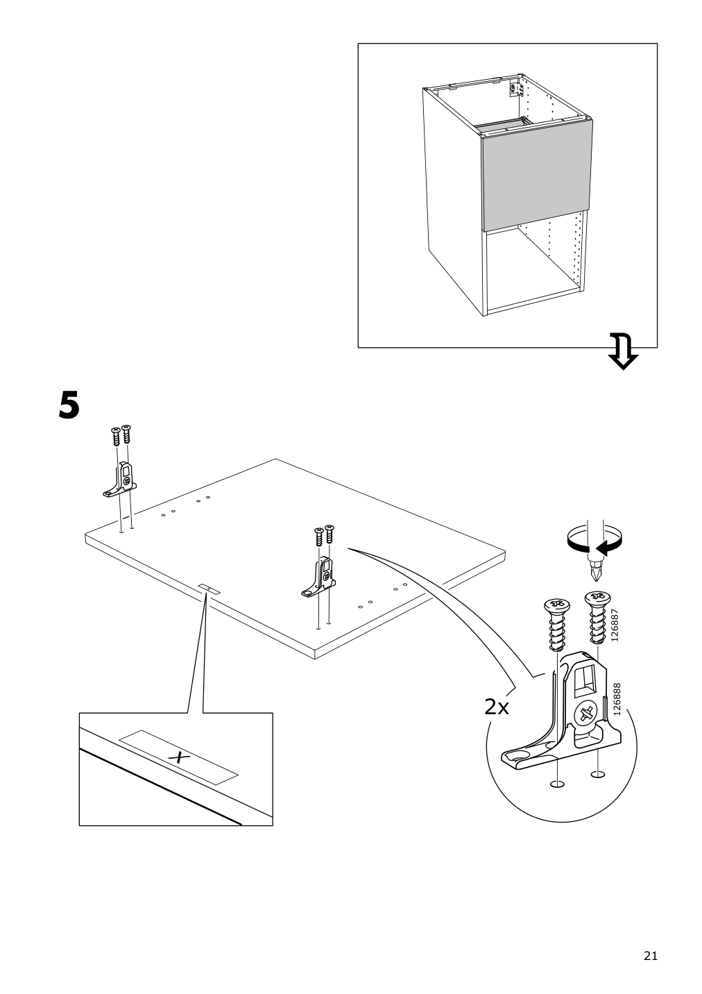 Assembly instructions for IKEA Maximera drawer high white | Page 21 - IKEA SEKTION / MAXIMERA high cb w 2 doors/shelves/5 drawers 194.584.85