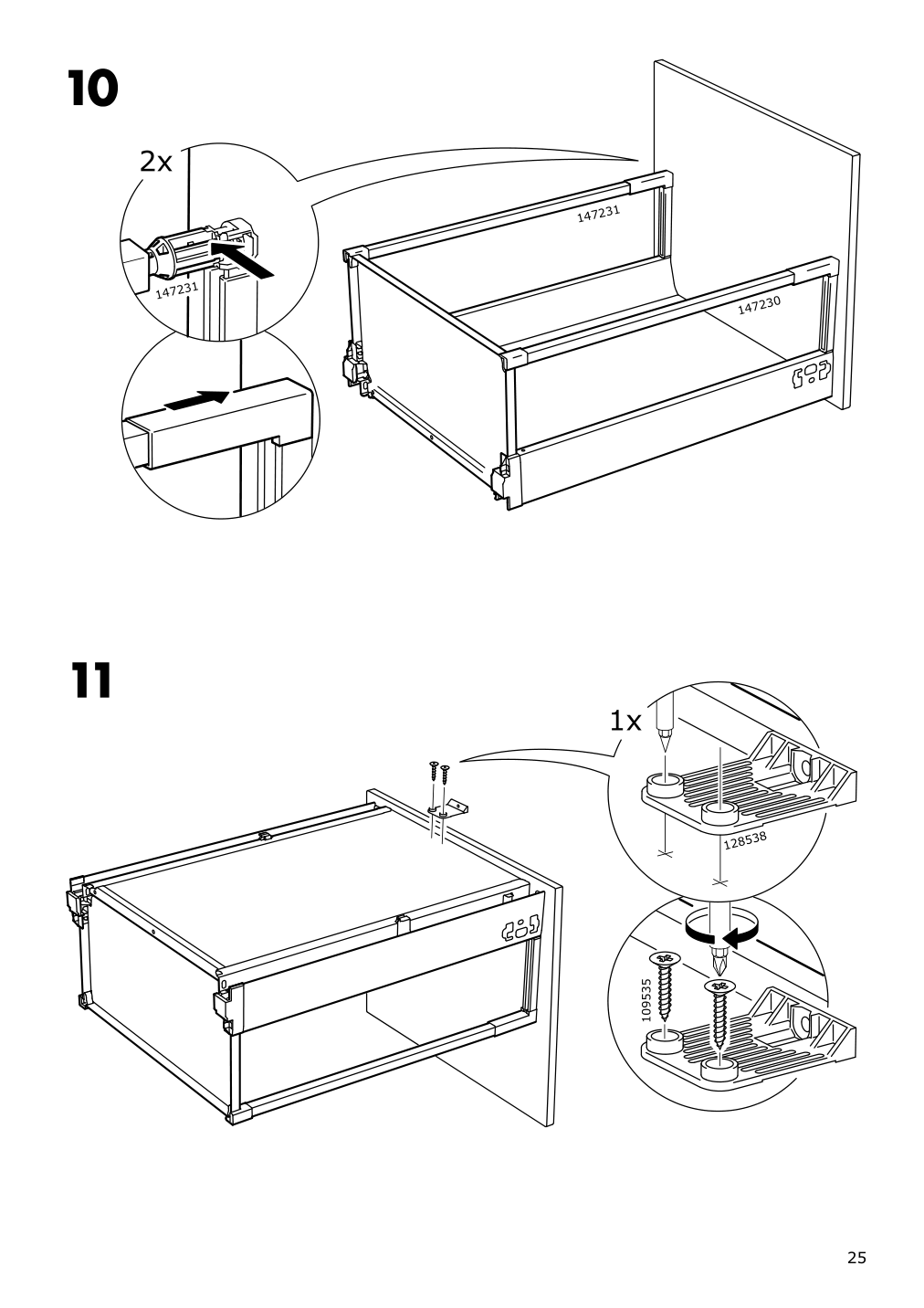 Assembly instructions for IKEA Maximera drawer high white | Page 25 - IKEA SEKTION base cabinet/p-out storage/drawer 391.591.07