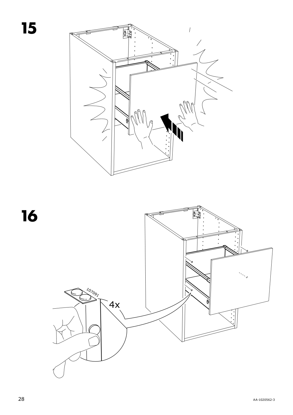 Assembly instructions for IKEA Maximera drawer high white | Page 28 - IKEA SEKTION / MAXIMERA base cabinet with pull-out storage 794.145.73