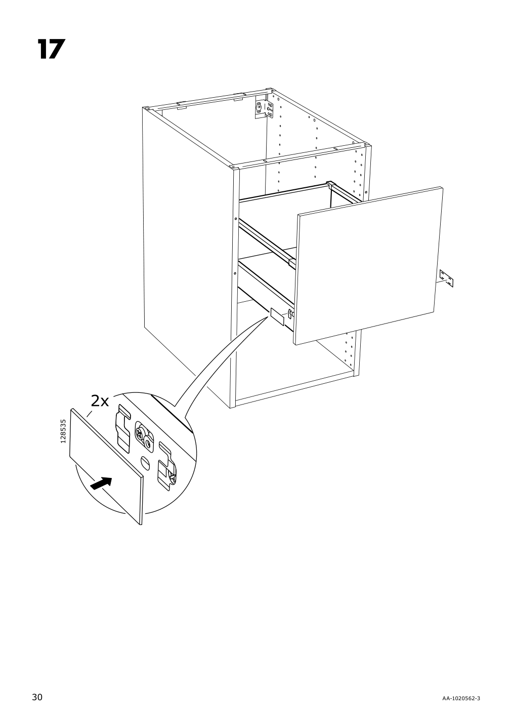 Assembly instructions for IKEA Maximera drawer high white | Page 30 - IKEA SEKTION base cabinet with 3 drawers 291.590.61