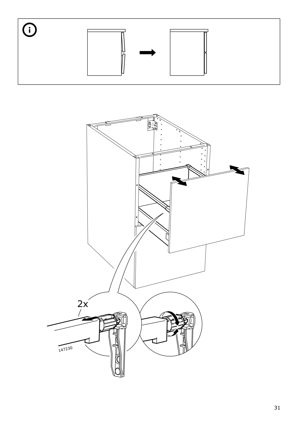 Assembly instructions for IKEA Maximera drawer high white | Page 31 - IKEA SEKTION / MAXIMERA high cb w 2 doors/shelves/5 drawers 194.584.85