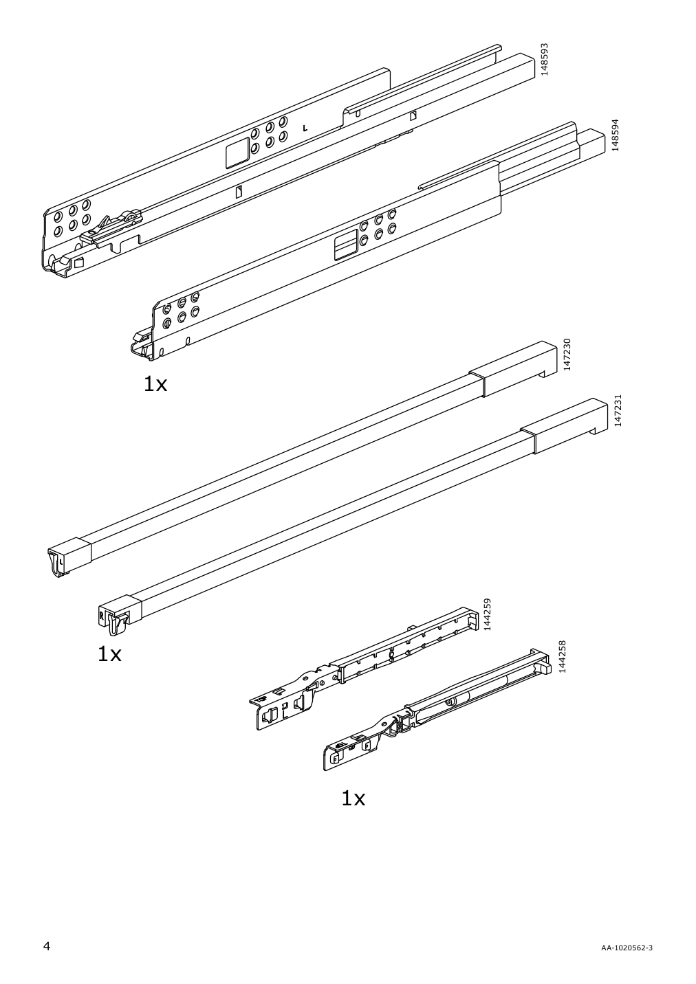 Assembly instructions for IKEA Maximera drawer high white | Page 4 - IKEA SEKTION / MAXIMERA hc w p-o func 1dr/4drw 894.672.26