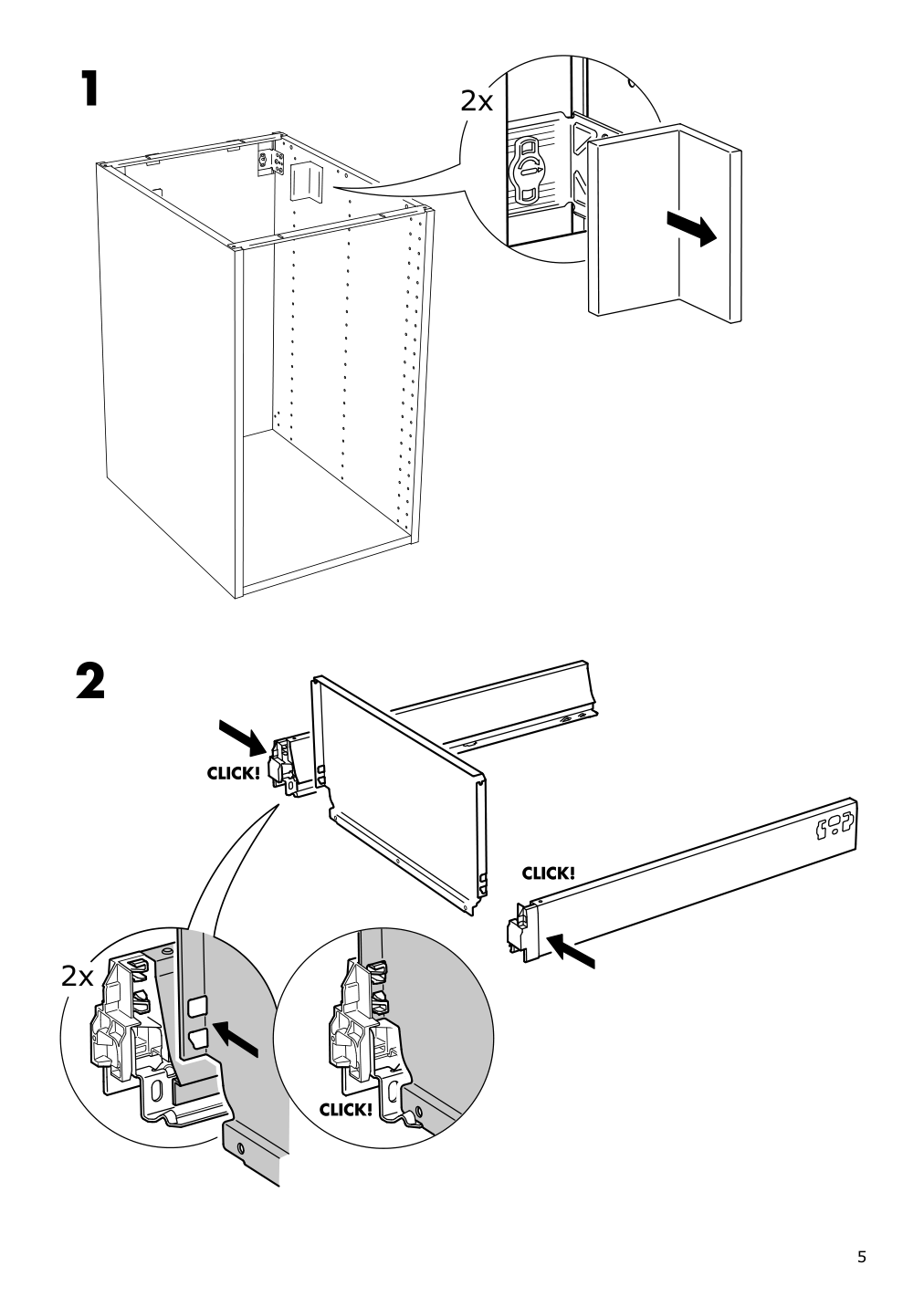 Assembly instructions for IKEA Maximera drawer high white | Page 5 - IKEA SEKTION base cabinet for recycling 293.185.50