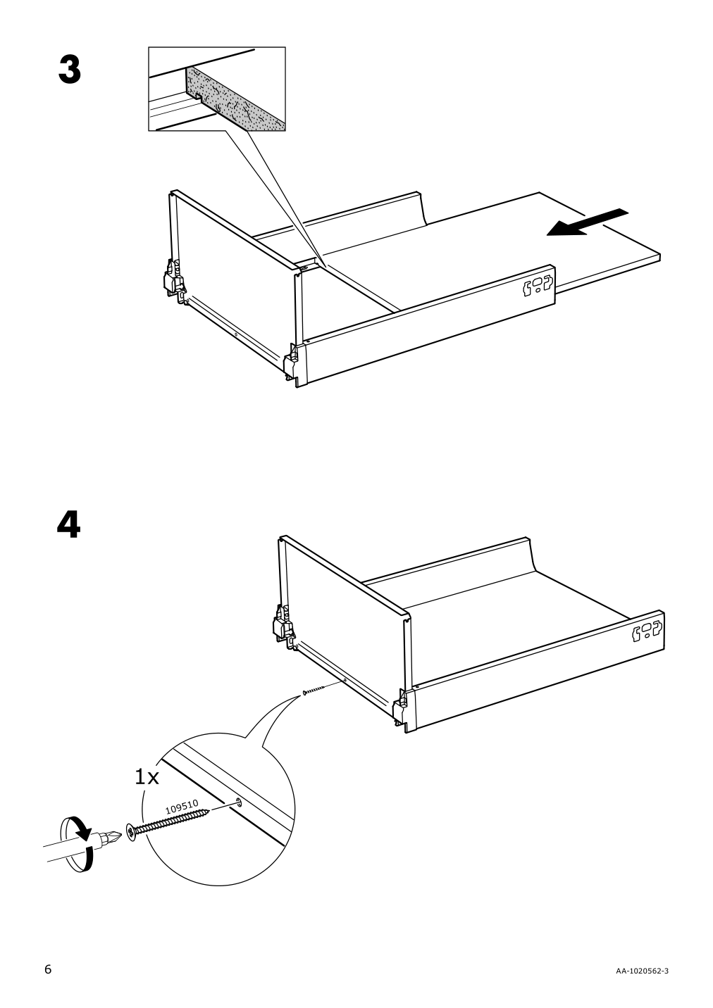 Assembly instructions for IKEA Maximera drawer high white | Page 6 - IKEA SEKTION / MAXIMERA high cab w door/2 fronts/4 drawers 893.734.78