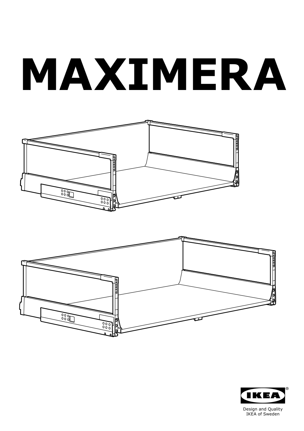 Assembly instructions for IKEA Maximera drawer high white | Page 1 - IKEA SEKTION base cab f/cooktop with 2 drawers 391.591.74