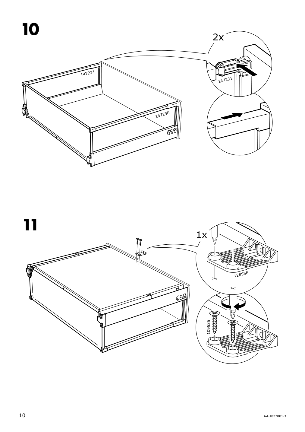 Assembly instructions for IKEA Maximera drawer high white | Page 10 - IKEA SEKTION high cab w 2drs/2 fronts/4 drawers 093.953.80