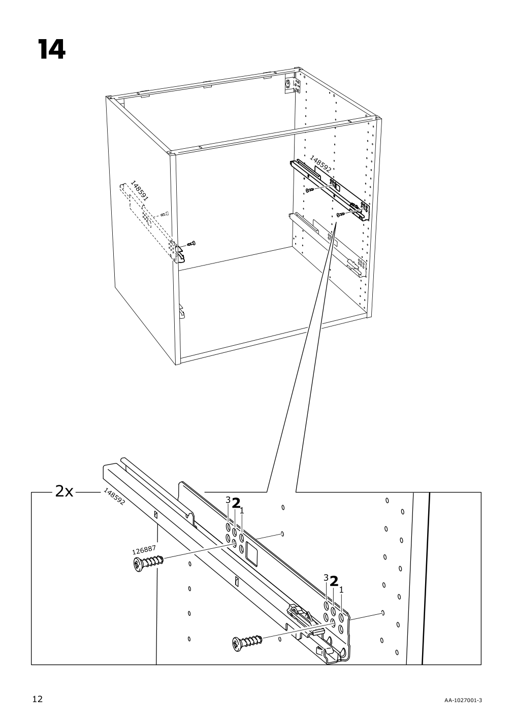 Assembly instructions for IKEA Maximera drawer high white | Page 12 - IKEA SEKTION / MAXIMERA hi cb f micro w 3 drawers/2 doors 994.697.29