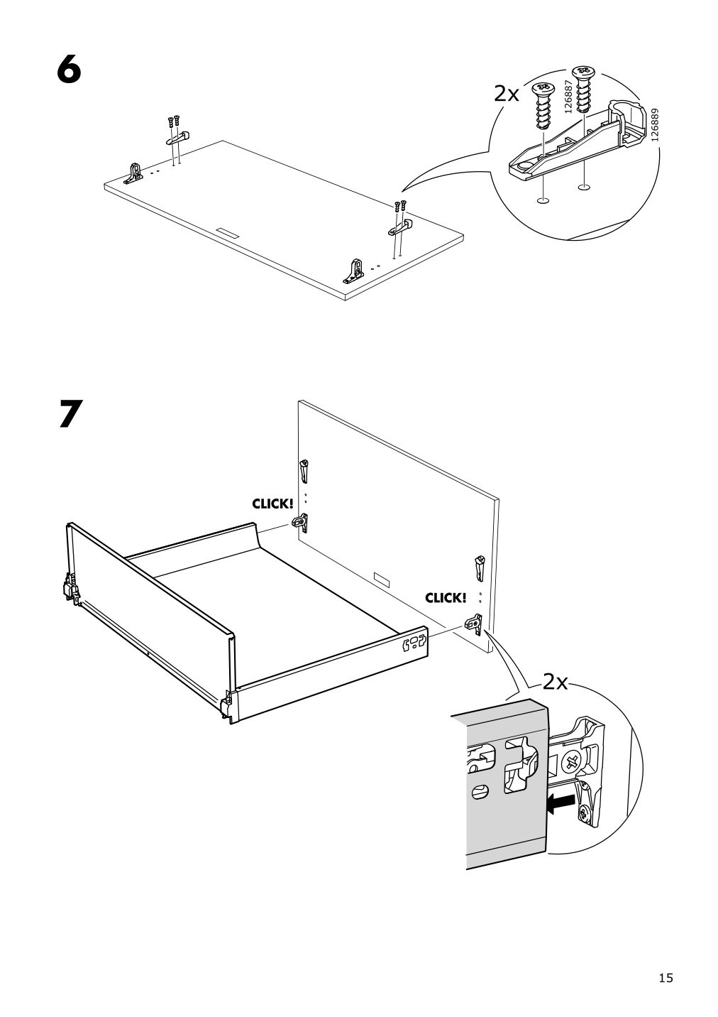 Assembly instructions for IKEA Maximera drawer high white | Page 15 - IKEA SEKTION / MAXIMERA high cab f oven w 3 drawers/2 doors 894.619.41