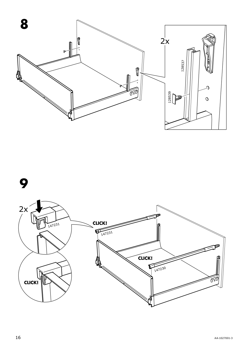 Assembly instructions for IKEA Maximera drawer high white | Page 16 - IKEA SEKTION / MAXIMERA hi cb f micro w 3 drawers/2 doors 994.697.29