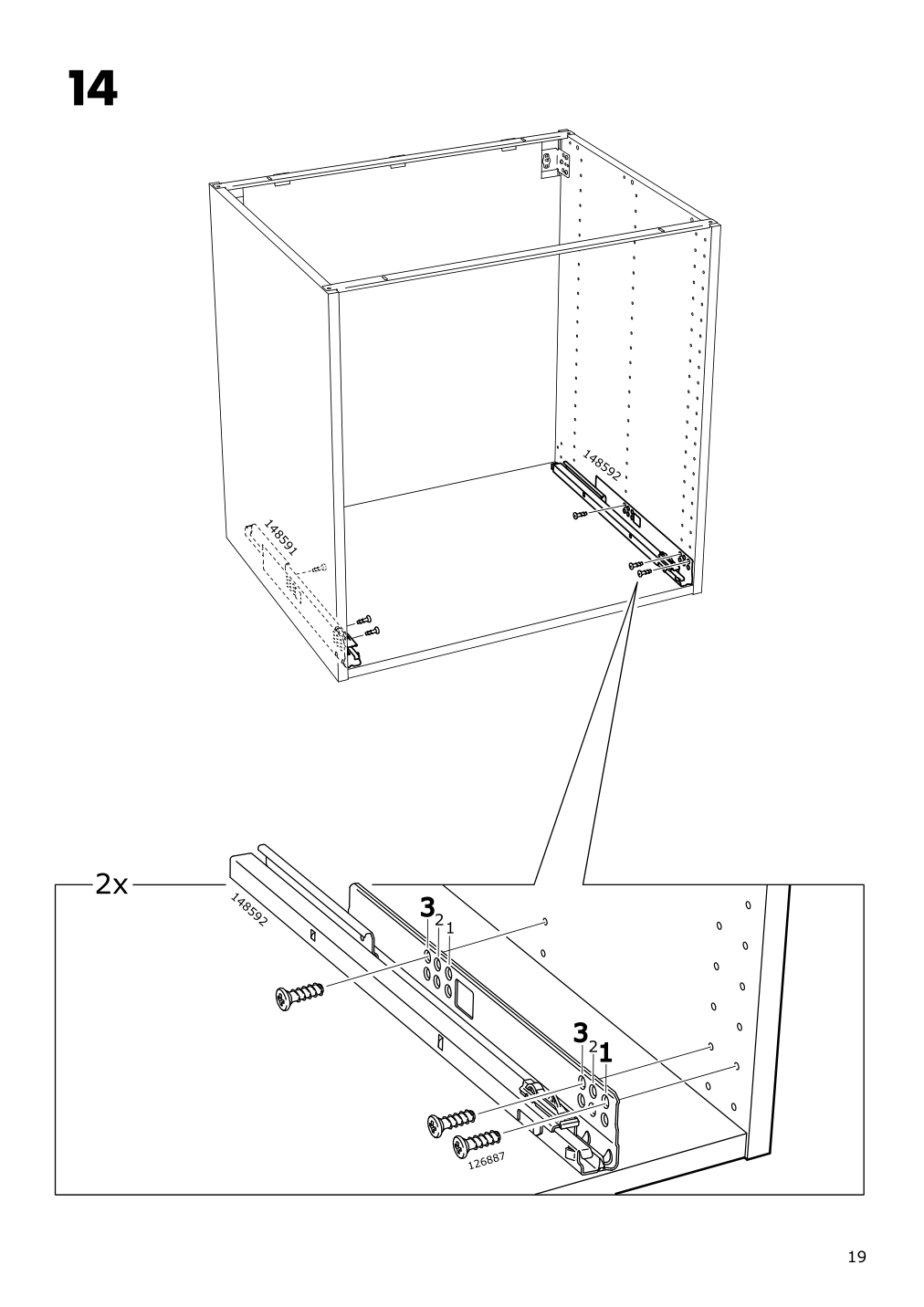 Assembly instructions for IKEA Maximera drawer high white | Page 19 - IKEA SEKTION high cab w 2drs/2 fronts/4 drawers 693.953.96