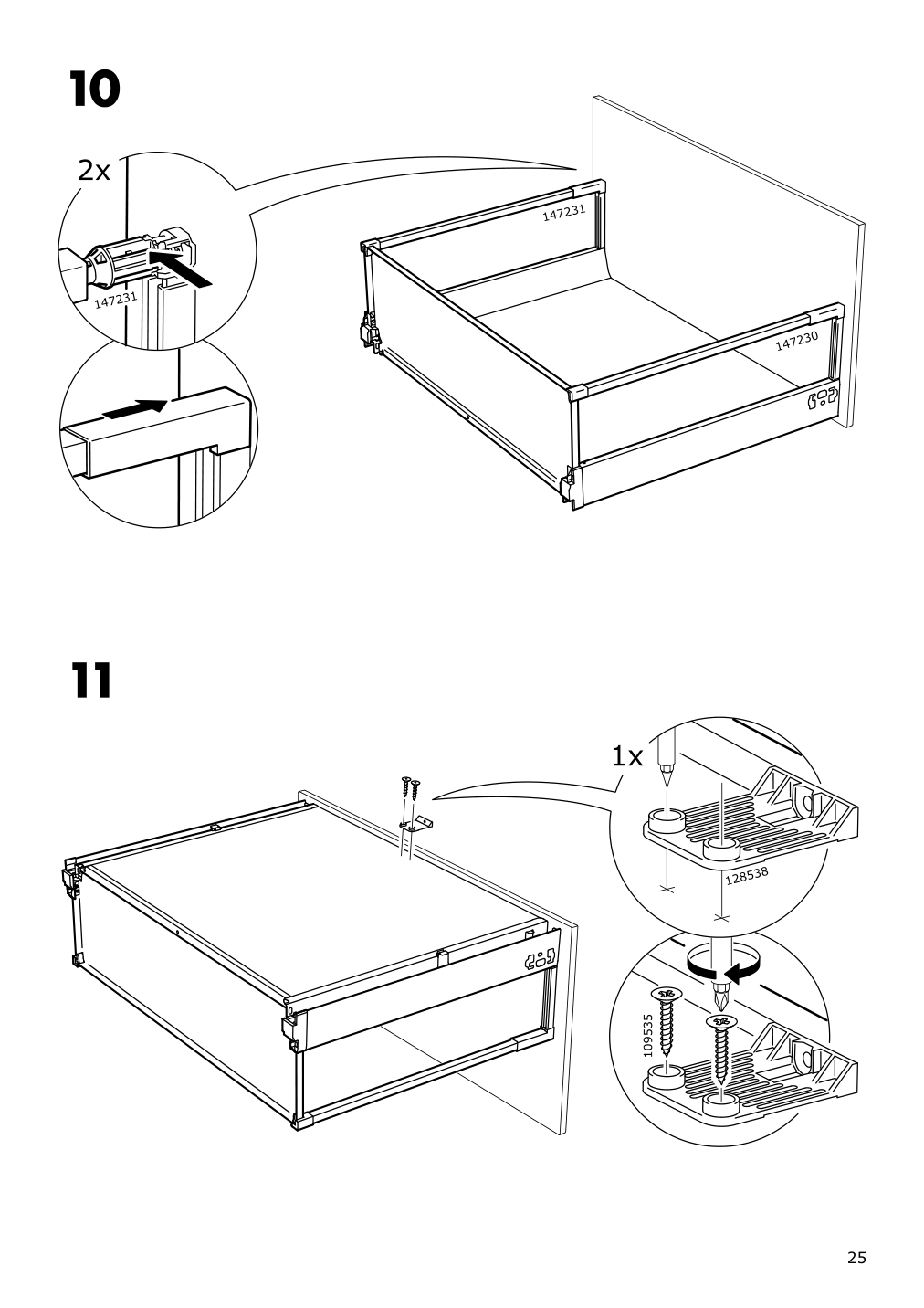 Assembly instructions for IKEA Maximera drawer high white | Page 25 - IKEA SEKTION / MAXIMERA high cab f oven w 3 drawers/2 doors 095.720.71