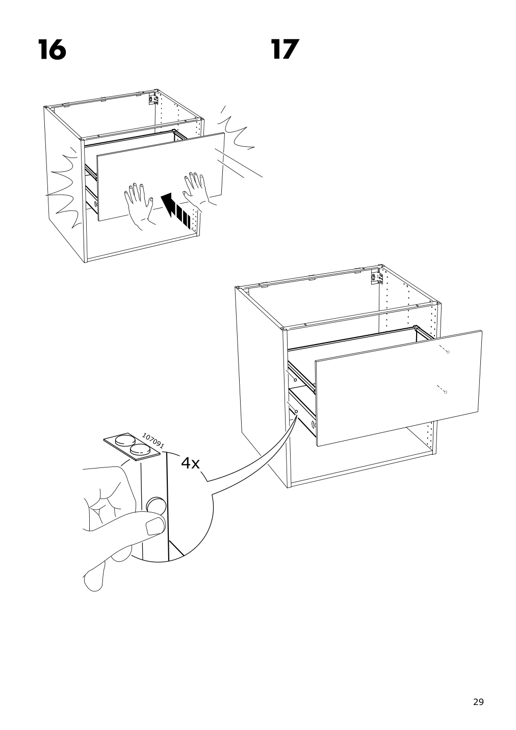 Assembly instructions for IKEA Maximera drawer high white | Page 29 - IKEA SEKTION / MAXIMERA high cab f oven w 3 drawers/2 doors 094.690.12