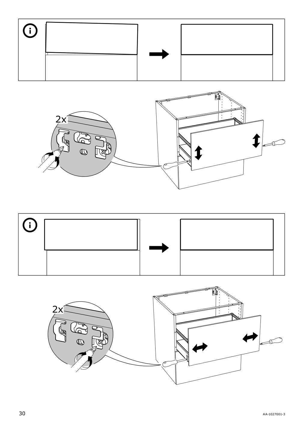 Assembly instructions for IKEA Maximera drawer high white | Page 30 - IKEA SEKTION high cab w 2drs/2 fronts/4 drawers 193.954.12