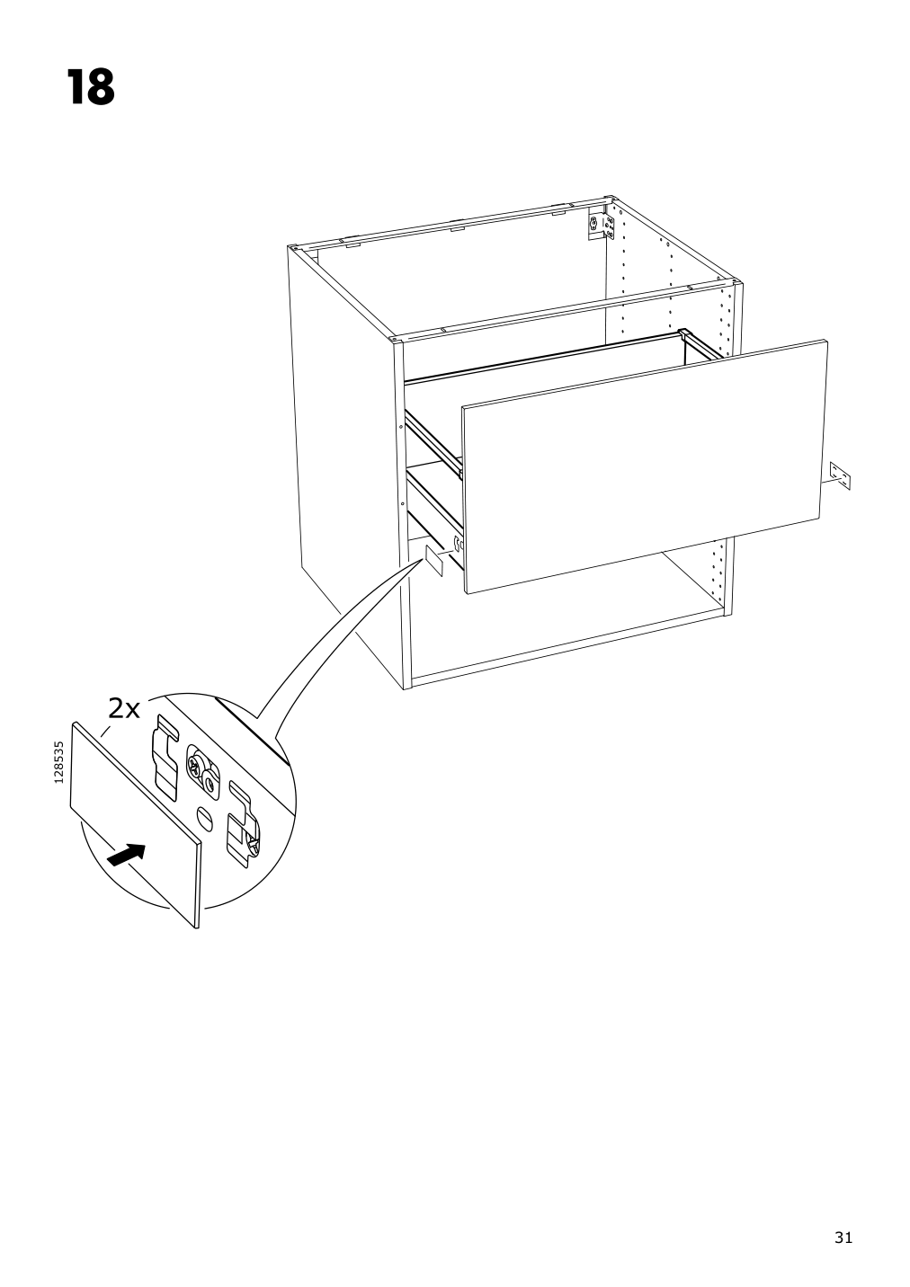 Assembly instructions for IKEA Maximera drawer high white | Page 31 - IKEA SEKTION high cab w 2drs/2 fronts/4 drawers 193.954.12