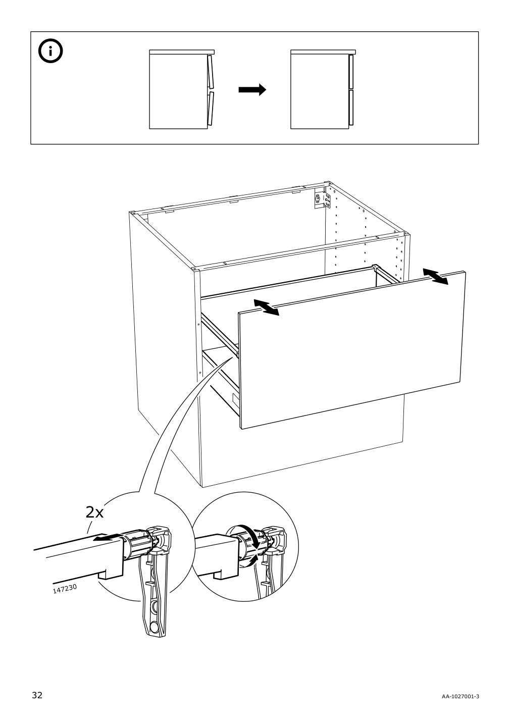 Assembly instructions for IKEA Maximera drawer high white | Page 32 - IKEA SEKTION / MAXIMERA hi cb f micro w 2 drawers/2 doors 794.647.75