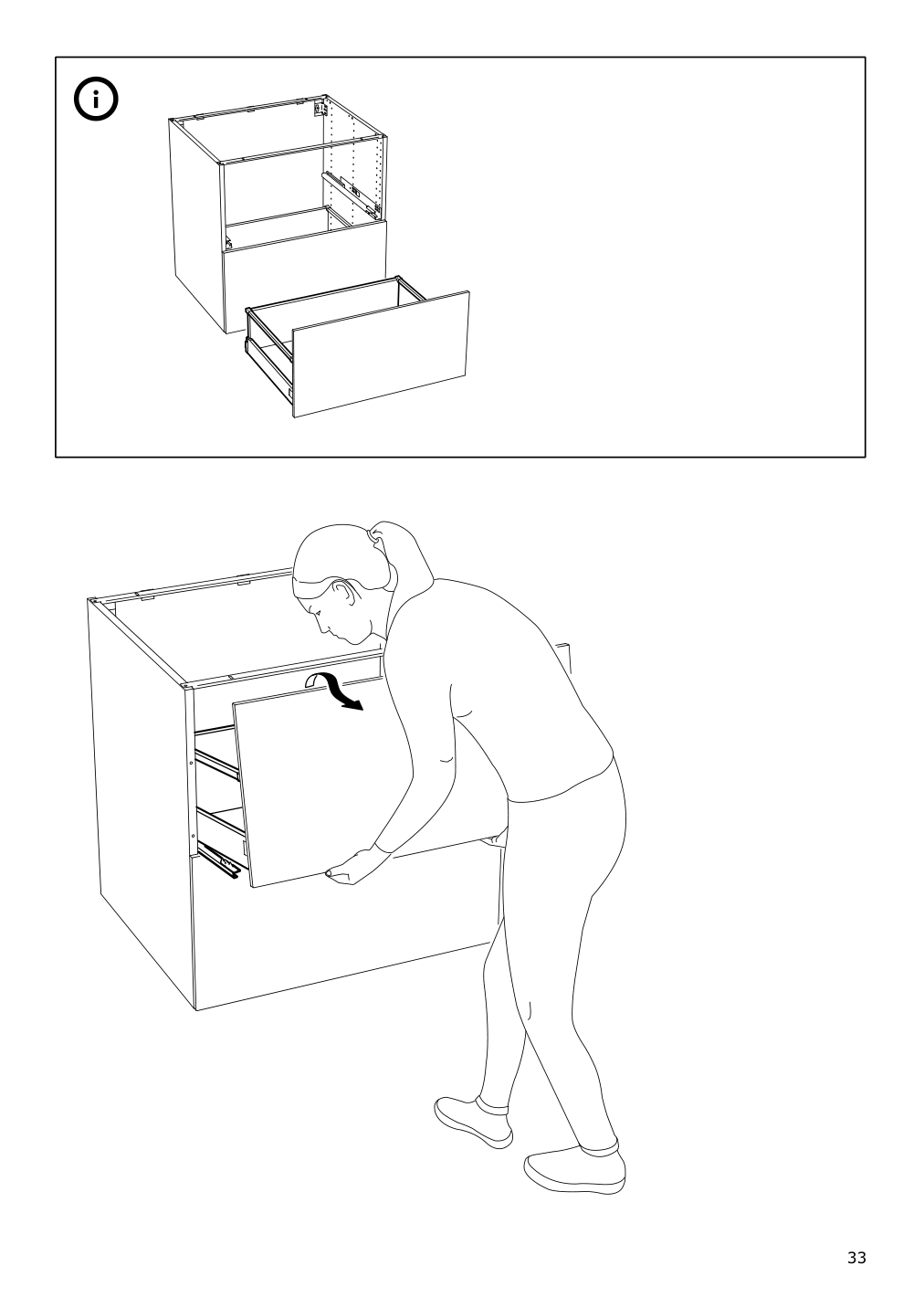 Assembly instructions for IKEA Maximera drawer high white | Page 33 - IKEA SEKTION high cab w 2drs/2 fronts/4 drawers 093.953.80