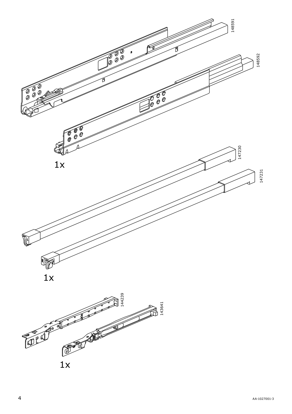 Assembly instructions for IKEA Maximera drawer high white | Page 4 - IKEA SEKTION high cab w 2drs/2 fronts/4 drawers 193.954.12