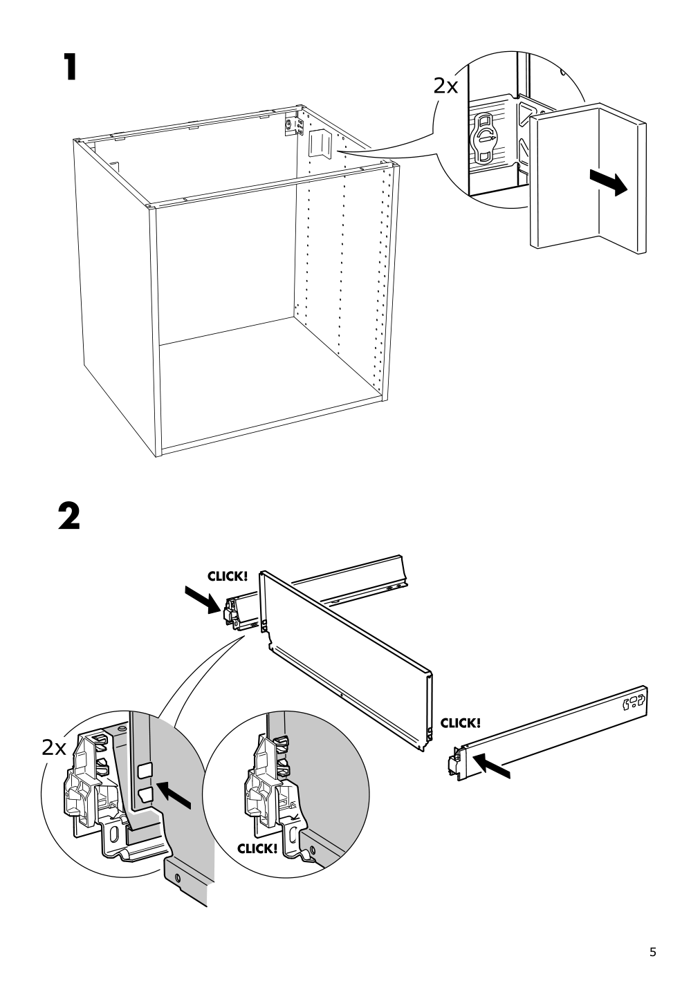 Assembly instructions for IKEA Maximera drawer high white | Page 5 - IKEA SEKTION / MAXIMERA hi cb f micro w 3 drawers/2 doors 994.697.29