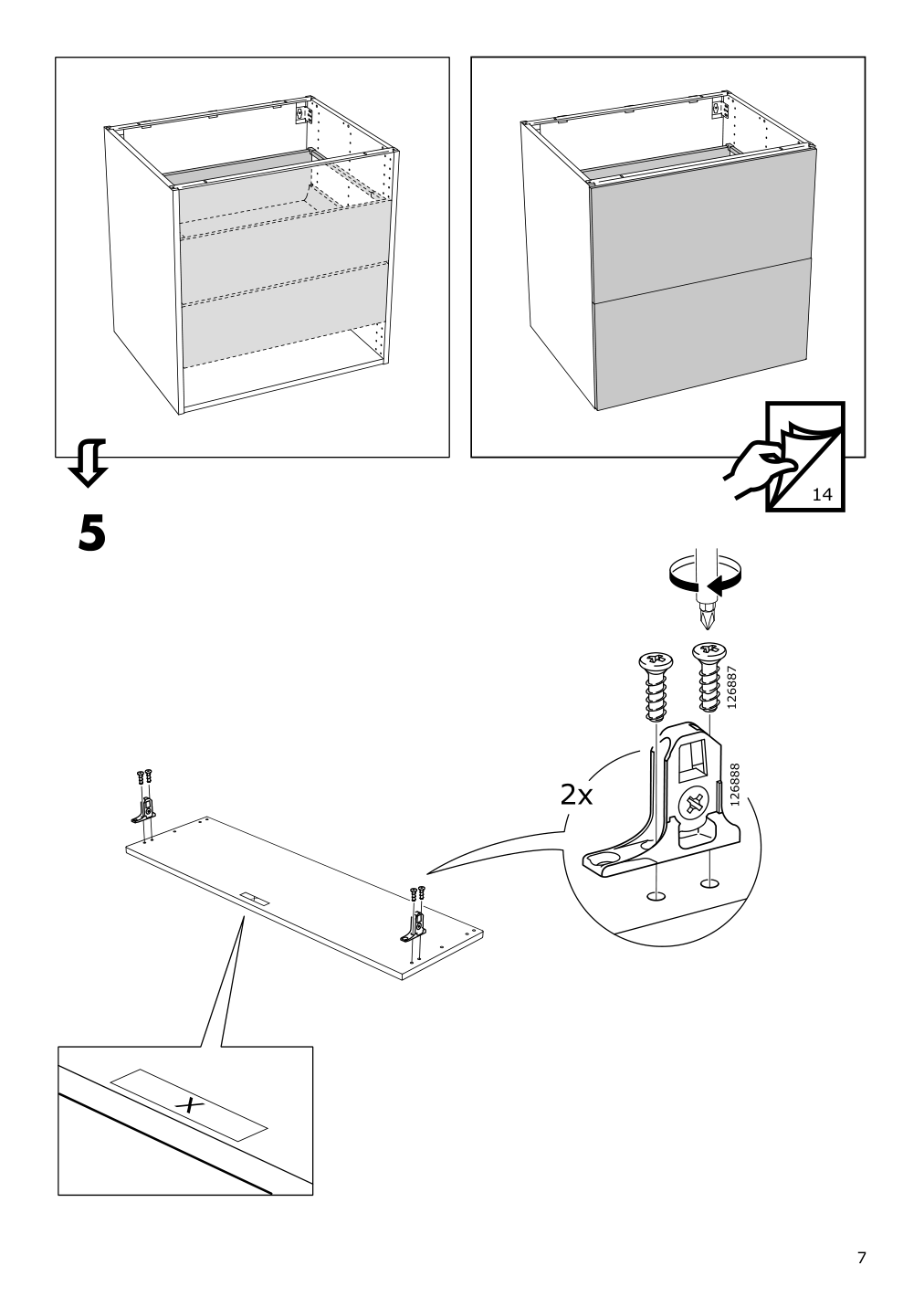 Assembly instructions for IKEA Maximera drawer high white | Page 7 - IKEA SEKTION / MAXIMERA high cab f oven w 3 drawers/2 doors 094.690.12