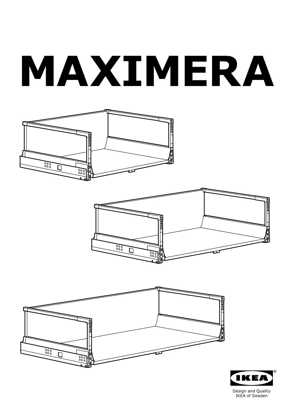 Assembly instructions for IKEA Maximera drawer high white | Page 1 - IKEA SEKTION / MAXIMERA base cabinet f/sink & waste sorting 393.220.71