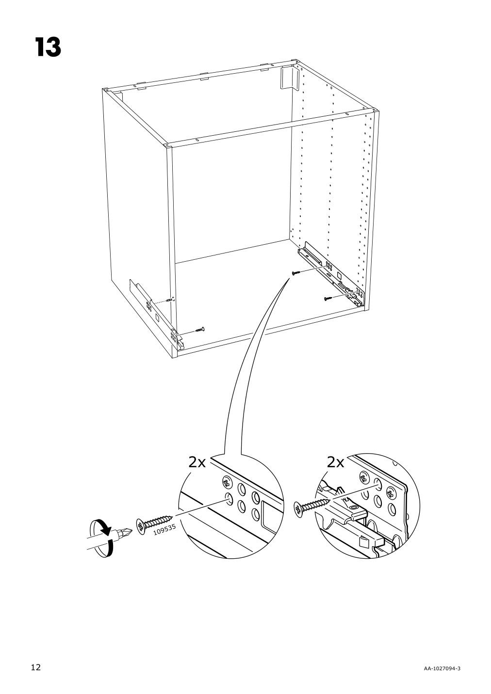 Assembly instructions for IKEA Maximera drawer high white | Page 12 - IKEA SEKTION base cabinet f/sink & recycling 391.594.28