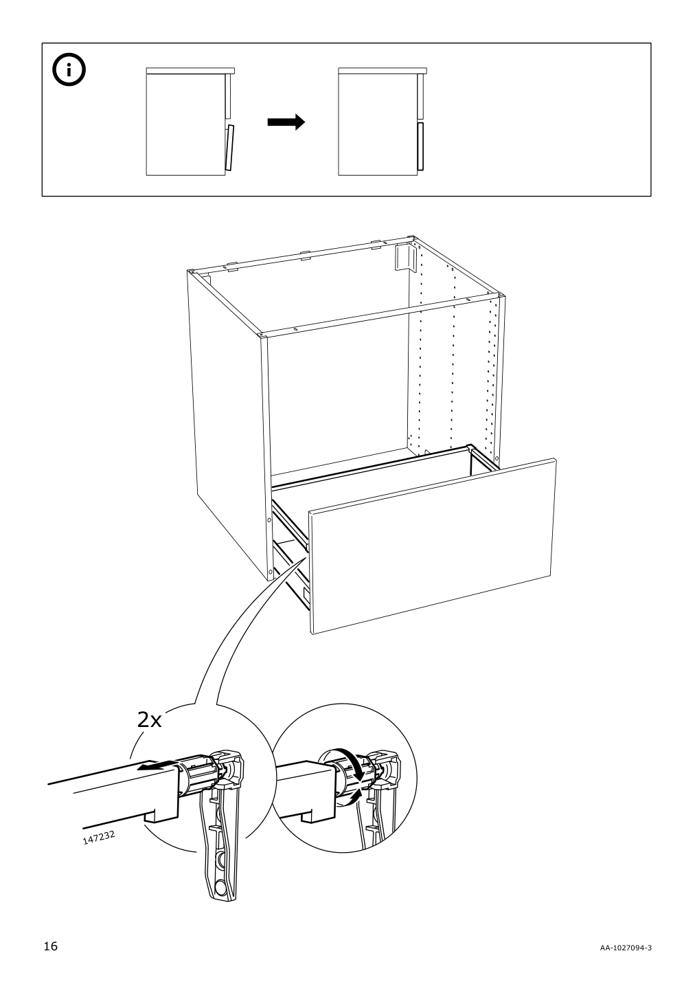 Assembly instructions for IKEA Maximera drawer high white | Page 16 - IKEA SEKTION / MAXIMERA base cab f cktp/int extractor w drw 594.903.70